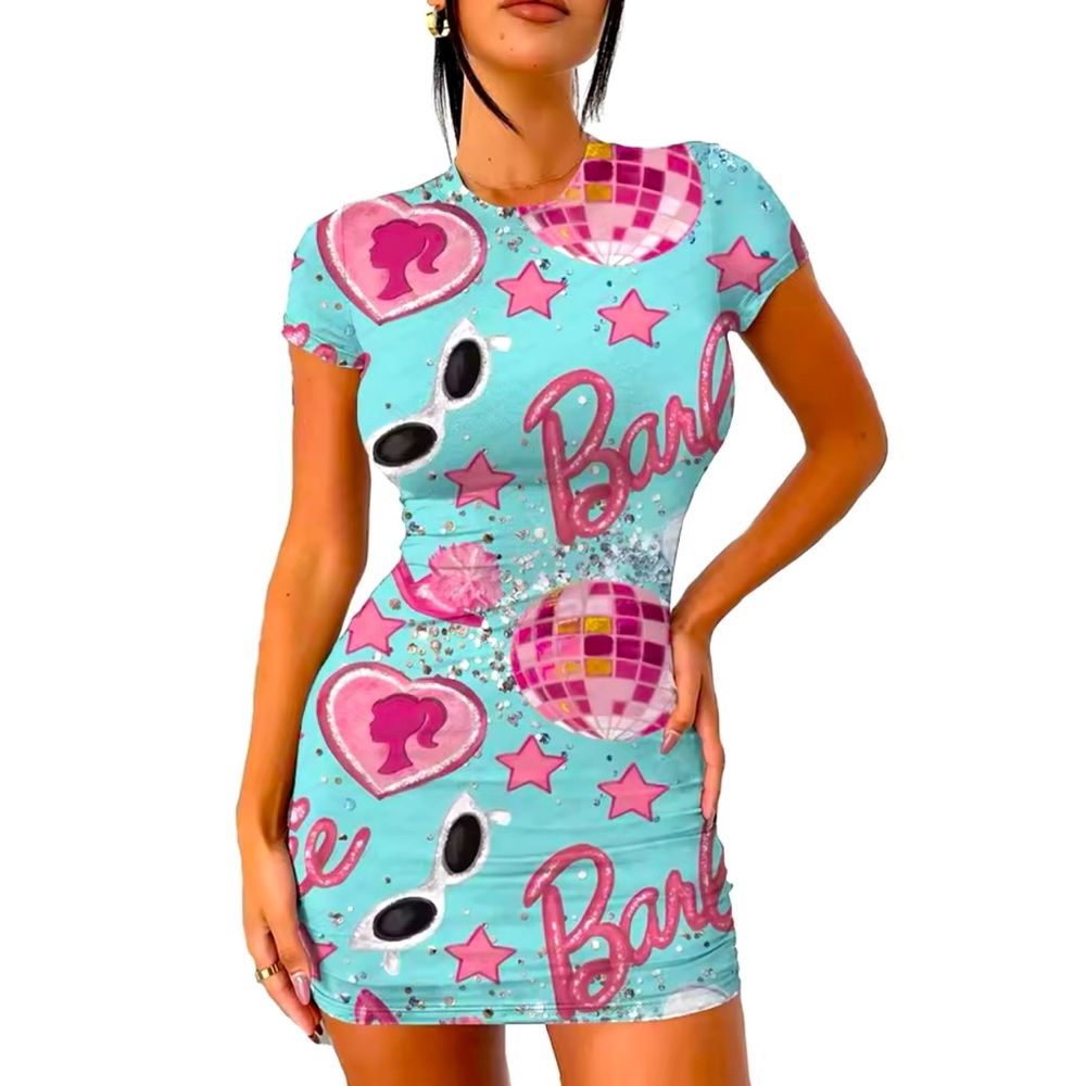 Barbie Bodycon Mini Dress Girly Fashion